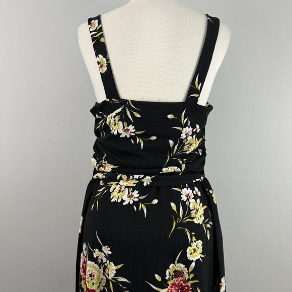 NWT FOURTEENTH PLACE Black Tropical Floral Sleeveless Dress (M) - Picture 6 of 9